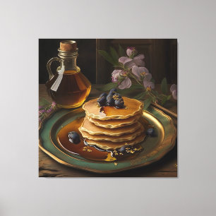 bakade pannkakor som serveras på en bedövningsplat canvastryck