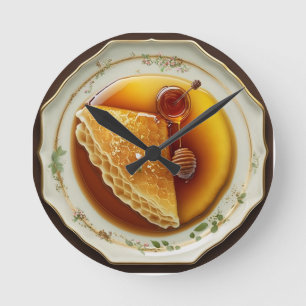 bakade pannkakor som serveras på en bedövningsplat rund klocka