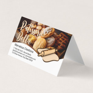 Bakade Pastries Rullande stift och deg Visitkort