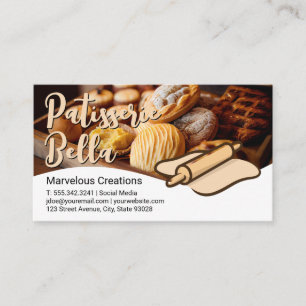Bakade Pastries   Rullande stift och deg Visitkort