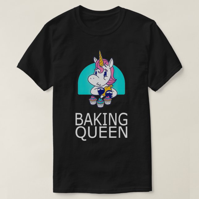 bakande drottning Funny Cake Decorator T Shirt (Design framsida)