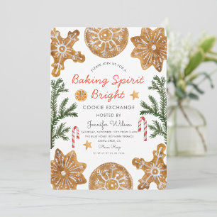 Bakande julstuga - Cookie Exchange-fest  Inbjudningar