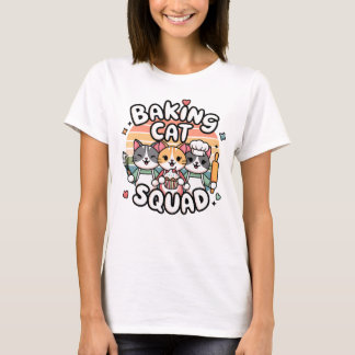 Bakande Kattgäng med Sött Retrodesign T Shirt