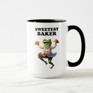 bakare 4 groda, kock, lort, AI-genererad mugg
