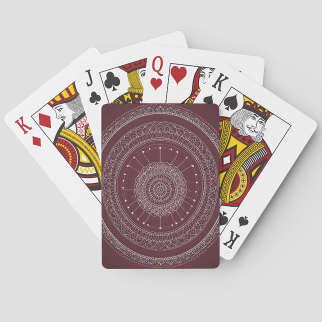 Bakåt av det minimalistkort för Mandala Circle Bur Casinokort (Baksidan)