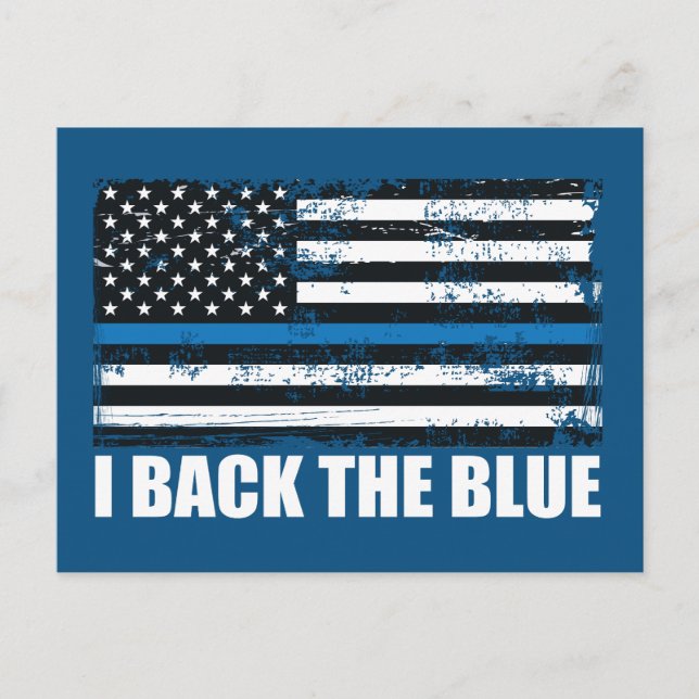 Bakåt den blå tunna linjen USA flagga MAGA WWG1WA Vykort (Framsida)