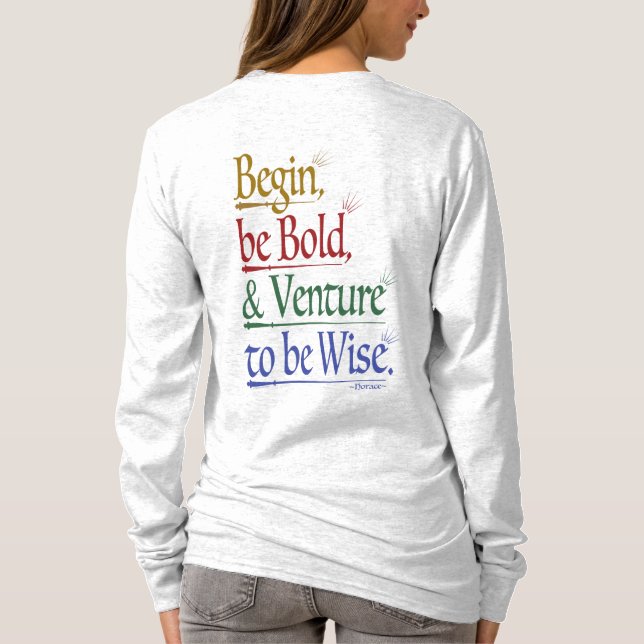 Bakåt - Långärmaden Magic Horace Quote T Shirt (Baksida)