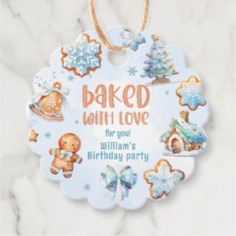 Bakat med Födelsedagsfesten kärlek-julkaka Gåvor Etiketter