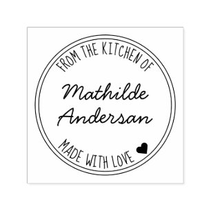 Bakat med kärlek av Script Name Kitchen Självfärgande Stämpel