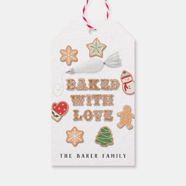 Bakat med Kärlek | Cookie Gift-Märkre Presentetikett (Baksidan)