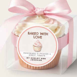 Bakat Med Kärlek Cupcake Klistermärken Bageri Etik