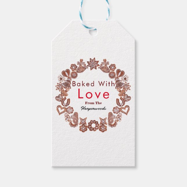 Bakat med Kärlek - Elegantens julfamilj Presentetikett (Framsidan)