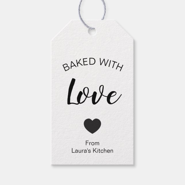 Bakat med Kärlek för homemade matgåvor Presentetikett (Framsidan)