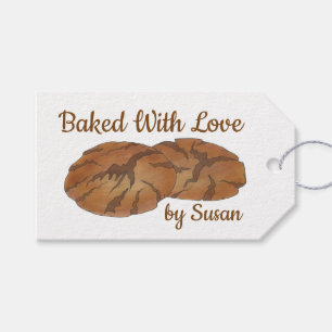 Bakat med Kärlek Ginger Snap Biscuit Cookie Presentetikett