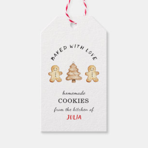 'Bakat med kärlek' Gingerbread Cookieman presentta Presentetikett
