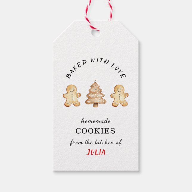 'Bakat med kärlek' Gingerbread Cookieman presentta Presentetikett (Framsidan)