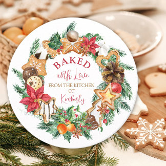 Bakat med kärlek Gingerbröd-julen Gåvor Etiketter