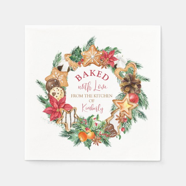 Bakat med kärlek Gingerbröd-julen Pappersservett (Framsidan)