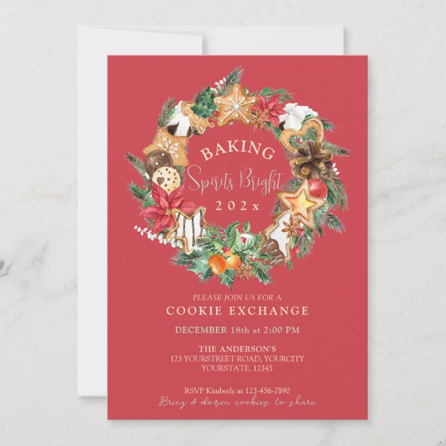 Bakat med kärlek Gingertea Cookies Exchange Inbjudningar (Framsida)
