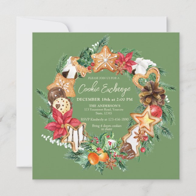 Bakat med kärlek Gingertea Cookies Exchange Inbjudningar (Framsida)