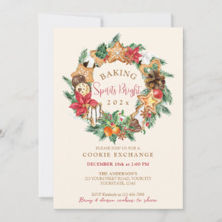 Bakat med kärlek Gingertea Cookies Exchange Inbjudningar
