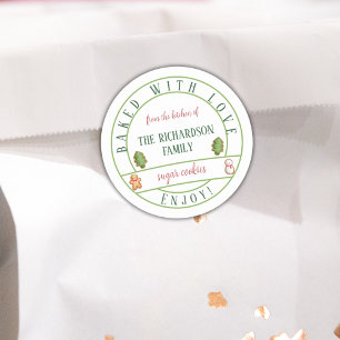 Bakat med Kärlek-julfärgen Cookies Runt Klistermärke