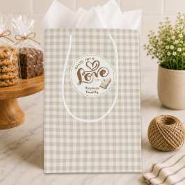 Bakat med kärlek Neutral Gingham-ruta Personlig