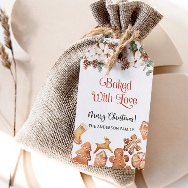 Bakat med kärlek presentkort. Julcookies Presentetikett (Skapare uppladdad)