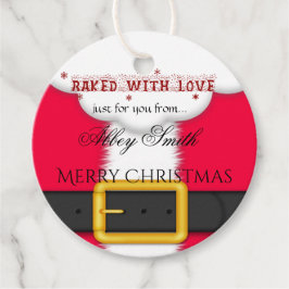 Bakat med kärlek Tomte Glad jul Gåvor Etiketter