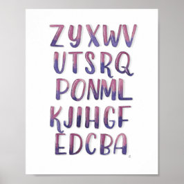 Bakåtriktad Alphabet Poster