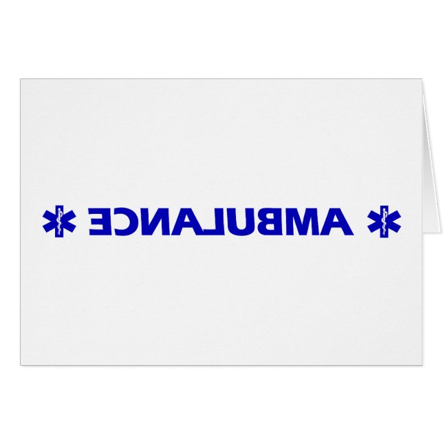 (Bakåtriktad) ambulans, Hälsningskort (Framsidan Horizontal)