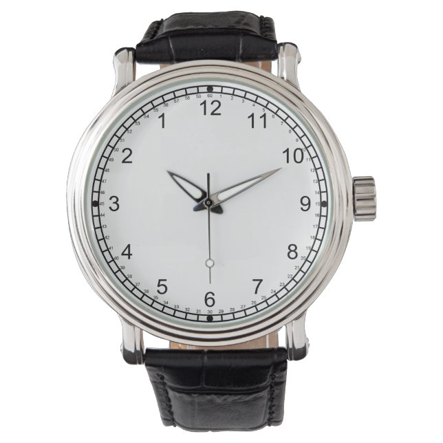 Bakåtriktad ansikte-klocka armbandsur (Framsida)