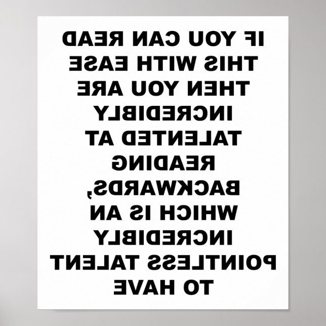 Bakåtriktad färdighetsfunktion Poster (Framsidan)