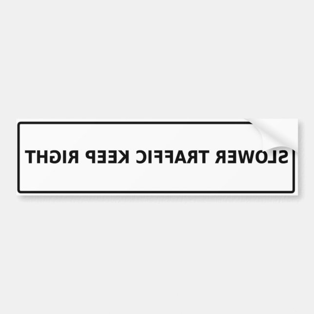 Bakåtriktad långsammare trafikerar den högra bildekal (Framsidan)