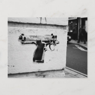bakåtriktad pipstencil graffiti art vykort