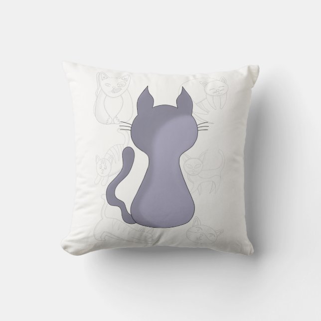 Bakåtriktad Shy Cat Duvet Cover Kudde (Framsida)