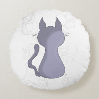 Bakåtriktad Shy Cat Duvet Cover Rund Kudde
