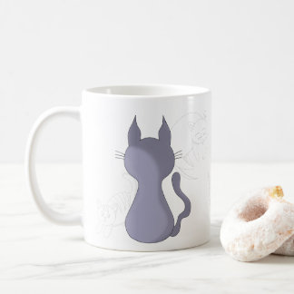 Bakåtriktad Shy Cat Kaffemugg