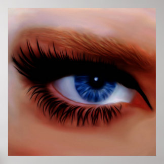 Bakblått ögon poster