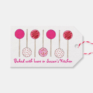 Bakd med Kärlek Homemade Rosa Cake Pops Presentetikett
