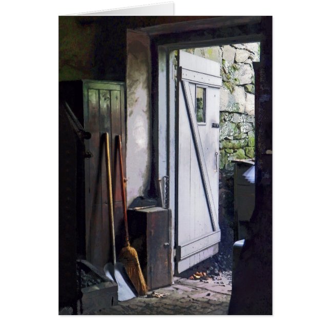 Bakdörren av shoppar hälsningskort (Framsidan)