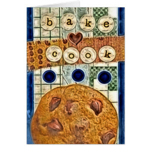 Bake and Cook Cookie Collage Hälsningskort