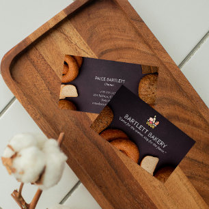 Bake Bakery Business Elegant Blackboard Visitkort