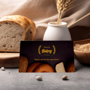 Bake Bakery Business   Elegant Golden Wheat Visitkort