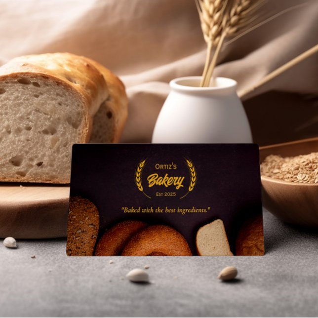 Bake Bakery Business | Elegant Golden Wheat Visitkort (Skapare uppladdad)