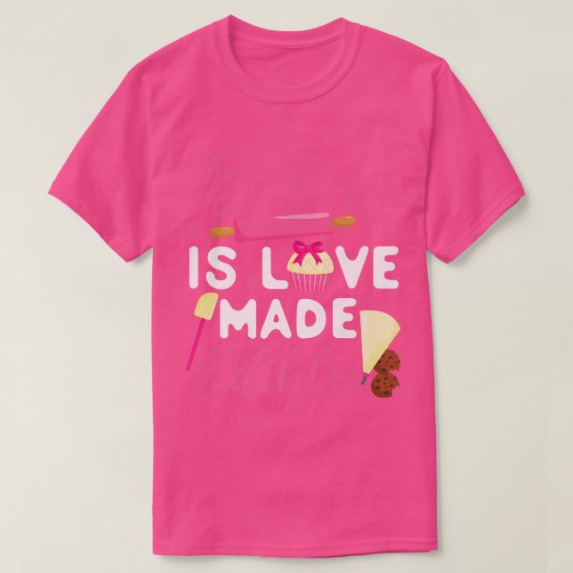 Bake Baking Cupcoa Rolling Pin Baking är Kärlek Ma T Shirt (Design framsida)