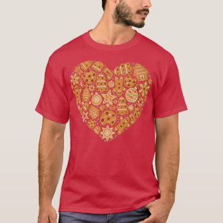 Bake Baking Gingerbread Man Christmas Cookie Heart T Shirt