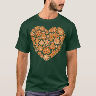 Bake Baking Gingerbread Man Christmas Cookie Heart T Shirt