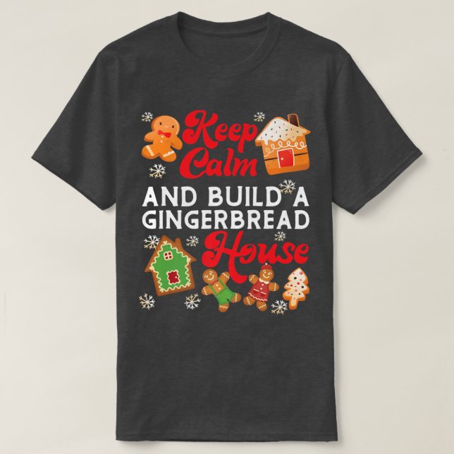 Bake Baking Gingerbröd House-Lugnen Juldagen Behål T Shirt (Design framsida)