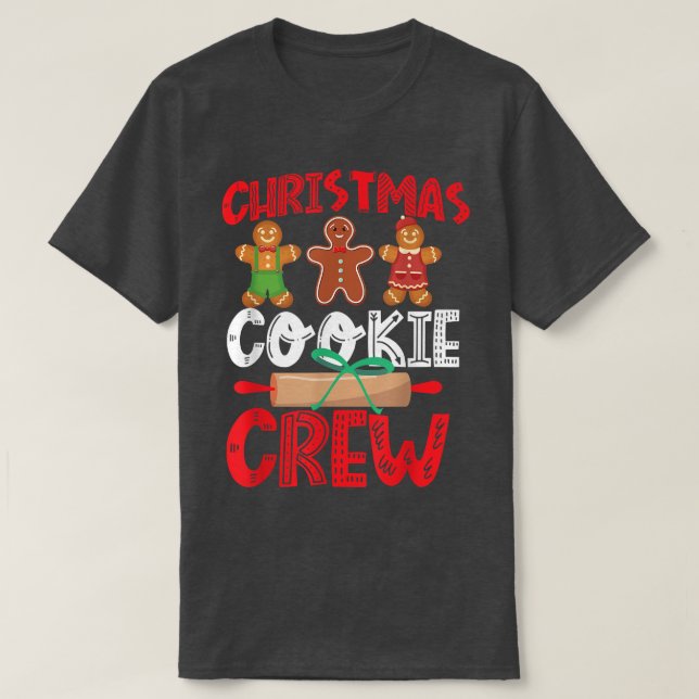 Bake Baking jul-Pepparkaksgubben Cookie Crew T Shirt (Design framsida)